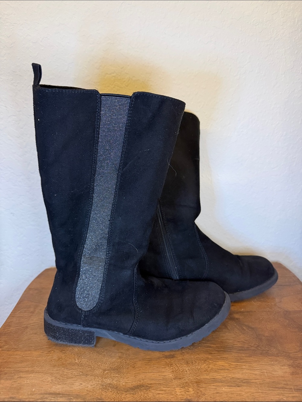Black Kid’s Mid-Calf Suede Boots